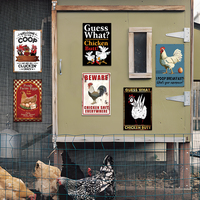 Letreros Metálicos Rústicos de Granja con Diseño de Pollo y Vaca, Impresos y Relieveados, de Alta Calidad, 8x12 Pulgadas, Decoración de Pared Retro Vintage