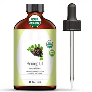 Natural de la piel hidratante 100% puro prensado en frío de aceite de semilla de Moringa