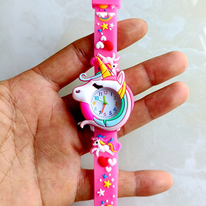 Pretty Girls Kids bambini studenti Cartoon 3D Butterfly Unicorn Mermaid Princess Cat Flowers Birthday Party Gift Watches Clock - Product Image 5
