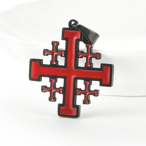 Collier Pendentif Croix Classique en Acier Inoxydable pour Hommes et Garçons, Chaîne Tendance Rétro Punk Templier, Bijoux Religieux, Cadeaux - Product Image 1
