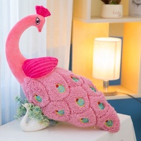 Peluche d'oiseau et de paon personnalisé OEM, jouet doux de décoration en peluche, oreiller, cadeaux pour enfants, 50 pièces