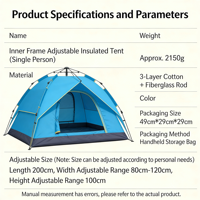 Tente pyramidale triple couche épaisse et chaude, en tissu Oxford de coton respirant, imperméable 1000 mm, pour 3-4 personnes, idéale pour le camping en hiver en extérieur