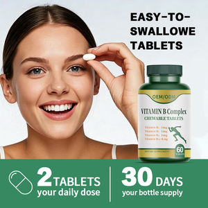 أقراص فيتامين ب المركب القابلة للمضغ للبالغين بالجملة تحت العلامة التجارية الخاصة مع الميثيلكوبالامين وحمض الفوليك لدعم الطاقة - Product Image 3