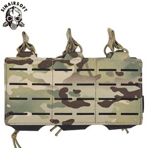 SINAIRSOFT - Bolsa Táctica Triple para Cargadores, Corte Láser, Camuflaje, Nailon 500D, Molle, para Cargadores de 5.56 mm - Product Image 1