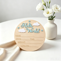 Plaque d'annonce de naissance, carte d'annonce de naissance, panneau personnalisé « Bonjour le monde »