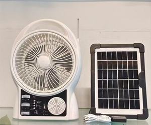 8 pollici campeggio 110v/220v AC DC piccolo ventilatore da tavolo ad energia solare scrivania portatile per esterno elettrico con luce a LED ventilatore solare - Product Image 4