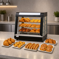 Vitrine chauffante en verre pour présentation de crêpes, pains plats, snacks et pâtisseries, pour restaurants et comptoirs de restauration