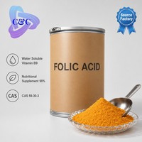 Acide folique de qualité alimentaire ou pour l'alimentation animale 99% Vitamine B9 Vitamine M Poudre CAS 59-30-3 Folacine Acide folique pour compléments alimentaires et nutrition animale