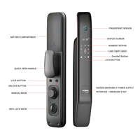 Serrure de porte intelligente à reconnaissance d'empreintes digitales biométrique, contrôlée par Wi-Fi sans fil TuYa, best-seller, avec corps de serrure et jeu de cartes-clés