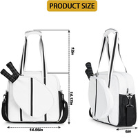 Sac de tennis en cuir PU léger personnalisé, compartiment pour chaussures, grand sac de transport pour 2 raquettes, unisexe, multifonctionnel, sac de raquette de pickleball