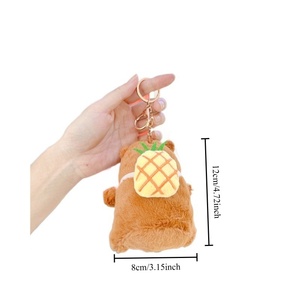 <span class=keywords><strong>Porte</strong></span>-<span class=keywords><strong>clés</strong></span> <span class=keywords><strong>animaux</strong></span> en peluche doux Kawaii Fluffy Capibara Juguete Fashion Bag Charm Capybara Plush Toy Pendentifs Peluche Capivara Gift - Product Image 2