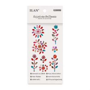 Adesivo con strass Ilan, bouquet floreale multicolore, modello 39049 - Product Image 1