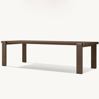 Meubles d'extérieur, structure en bois massif avec coussin imperméable, ensemble de salle à manger en teck, jardin, 6-8 places, tables et chaises rectangulaires