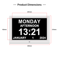 Jam kalender Digital analog, Pro LED cerdas analog jam kalender Digital senior orang tua jam mata-mata cuaca pengingat obat alarm kustom DST otomatis
