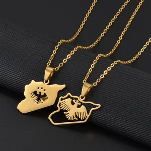 قلادات بعلم سوريا للنساء والرجال، مجوهرات جديدة بتصميم النسر والخريطة السورية # 566562 - Product Image 2