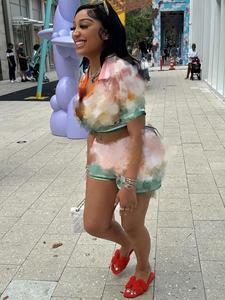 Y2213批发时尚休闲翻领印花套装2件套 - Product Image 2