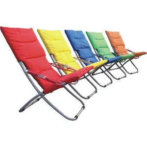 Outdoor portable sponge padded folding sun lounge chair beach sling chairs