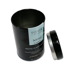 Bidons en étain à couvercle hermétique personnalisés Boîtes rondes en étain pour poudre de chocolat Boîtes métalliques scellées pour poudre de café alimentaire - Product Image 4