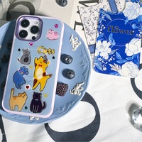 Coque de téléphone à panneau arrière magnétique remplaçable pour iphone 17 / 17pro/17promax/17air avec le chat de fête de dorure