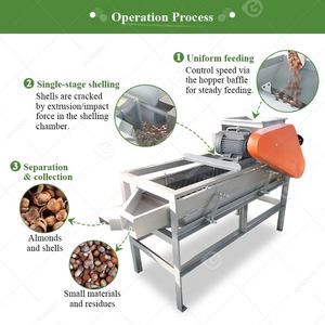 Grading Opening Palm Kernel Removed Apricot Breaking Almond Pistachio <b>Shell</b> and Marula Nut Cracking Machine - Product Image 5