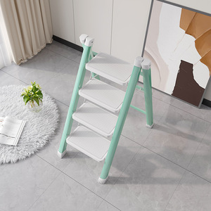 Escalera Plegable de 4 Peldaños, Portátil, Tipo A, Reforzada, con Peldaños Antideslizantes para Uso Doméstico - Product Image 1