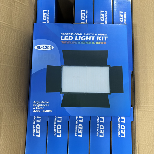12-Inch RL-1200 Multi-Purpose Flat Panel LED Video Light with Tripod Stand for Live Streaming Photo Shoots Studio Work