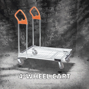 Stalen Magazijn Hand <span class=keywords><strong>Trolley</strong></span> Kar Platform Structuur Cargo Kar Voor Gebruik In Het Magazijn - Product Image 2