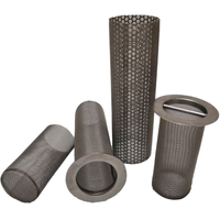 Tube filtrant perforé sur mesure et cylindre en treillis métallique avec bride 304 316 pour filtration de liquides, panier filtrant en acier inoxydable