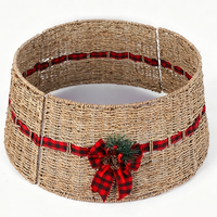 Sapin de Noël artisanal en jonc de mer, jupe de sapin de Noël, base de sapin de Noël pliable