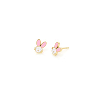 Boucles d'oreilles clous lapin en acier inoxydable 316L pour enfants, motif animal, vente en gros, argent, or, or rose