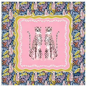 Artistieke paarse Amerikaanse Mahjongmat met levendige bloemenrandprint, antislip viltmat, op maat gemaakt, groothandel - Product Image 4