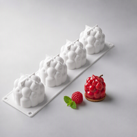 Nuevo Molde de Silicona de Grado Alimenticio para Frambuesas, Bandeja para Hornear de 4 Cavidades, Antiadherente, para Decoración de Pasteles, Molde para Chocolate, Herramientas para Hacer Repostería