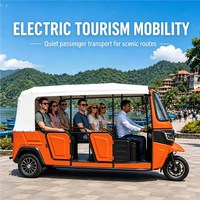Tricycle Électrique de Tourisme 60 km/h, Tuk-Tuk Taxi Rickshaw à Trois Roues, Voiture 6 Passagers, Tricycle Motorisé avec Cabine – Prix Compétitif
