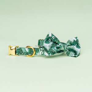 Conjunto de arnés de correa de perro de algodón reciclado respetuoso con el medio ambiente, bufanda de cuello a juego impresa impermeable sostenible de Color liso - Product Image 2