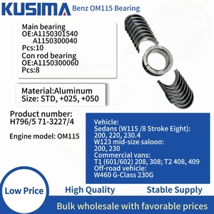 Cojinete principal de cigüeñal, cojinete de biela y cojinete de extremo grande personalizados para motores Benz OM115, OM615, OM616 2.0, 2.2, 2.4 A6150380150 - Product Image 1