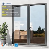 Puerta Pivotante de Aluminio Comercial, Puerta Interior de Doble Hoja para Dormitorio, Casa de Campo, Hoteles, Restaurantes, Impermeable y Resistente al Calor