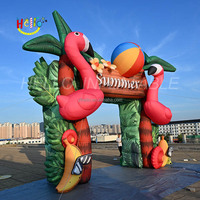 Festivals de musique d'été Arche gonflable Flamingo Porte d'entrée gonflable pour la publicité