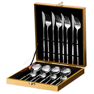 Lot de 16 couverts de luxe en acier inoxydable CXT012 – Couteau, fourchette, cuillère – Idéal pour les dîners et cadeaux - Product Image 1