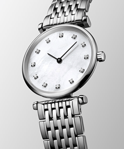 Classic Women Dress Watch Diamond Bezel Stainless Steel Band Roman Numeral Markers Date Function Sapphire Crystal Longinesing - Product Image 3