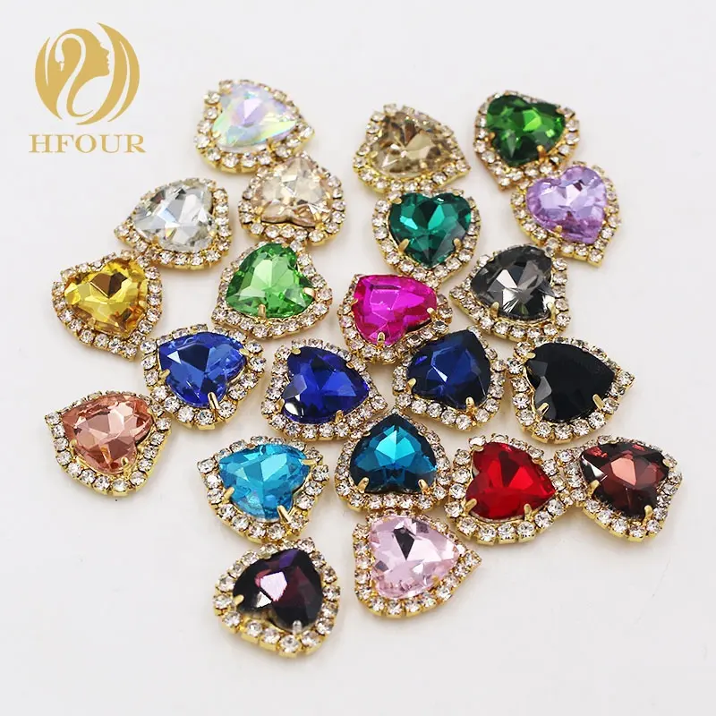 Wholesale Price Heart Shape Glass Crystal Buckle Rhinestones For Decoration