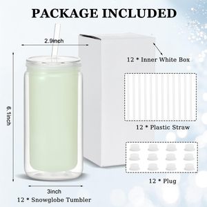 Gobelet à neige de 16 oz avec poignée, gobelet qui brille dans le noir pour une utilisation nocturne, gobelet transparent - Product Image 4