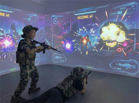 Jeu de projection murale interactif AR, système CAVE, simulateur de tir virtuel, solution de parc à thème VR AR pour aire de jeux