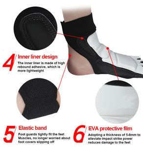 Protection de pied de Taekwondo personnalisée OEM, blanche, durable, respirante, pour l'entraînement et le combat - Product Image 6