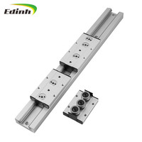 Rail linéaire double axe haute vitesse SGR20 avec bloc SGB20, axe en acier Gcr15, ensemble de rails de guidage en aluminium, curseur de caméra CNC, argent/noir