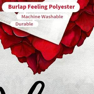 علم حديقة لعيد الحب مقاس 12×18 بوصة، تصميم مزدوج الجانب بزهور وقلوب، زينة ترحيبية للساحة الخارجية - Product Image 2