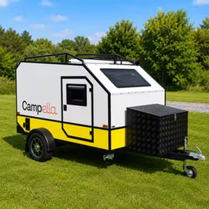 Tremendous Quality Low Cost <b>Storage</b> <b>Box</b> Campella Mini Caravan 2 Person Yellow Aluminum RV Small Travel Trailer With Rear Outdoor - Product Image 1