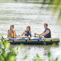 Bateau gonflable Intex 68370 CHALLENGER pour 3 personnes, kayak de pêche et de rafting, PVC sans phtalates, 3 chambres à air, certifié CE, plastique