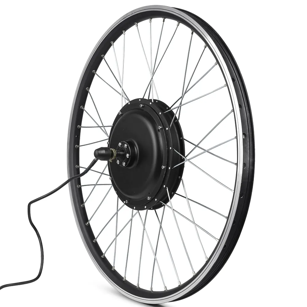 Roda traseira para bicicleta elétrica, peça de bicicleta elétrica LCD de 20 polegadas e 26 polegadas, 48V 1000W, roda dianteira 500W
