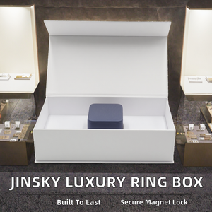 Caja de Empaque Magnética de Anillo de Lujo Simple Cuadrada de Cuero PU de Alta Gama con Logotipo Personalizado para Aretes y Collares - Product Image 1