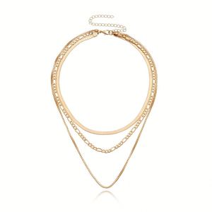 Women's Trendy <b>Gold</b> <b>Plated</b> Alloy Punk Hip-hop Geometric Exaggerated Multi-layer Blade <b>Chain</b> Short Necklace - Product Image 6